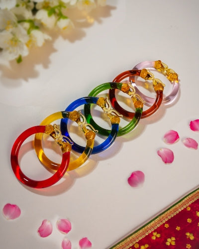 Jaipur Elephant Glass Bangles (One Pair)